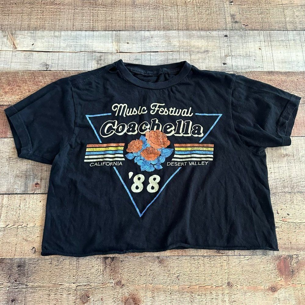 Coachella '88 Music Festival Short Sleeve Cropped Graphic Tee T-shirt